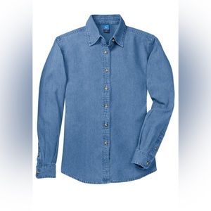 Port and Company Denim Boyfriend Long Sleeve Shirt XL